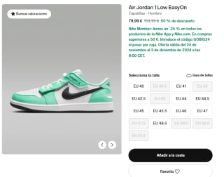 Zapatillas Nike Air Jordan 1 Low EasyOn por 59,99€