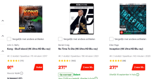 2 stuks 4k Ultra HD Blu-rays voor €30 bij Bol.com