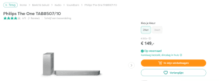 Philips TAB8507/10 - Soundbar met draadloze subwoofer - Wit voor €149 bij Artandcraft