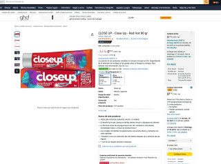 CLOSE UP Close Up Pasta de dientes Red Hot 90 gr por solo 0,63€