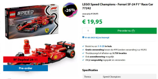 Lego Speed Champions - Ferrari voor €19,95 bij Goodbricks