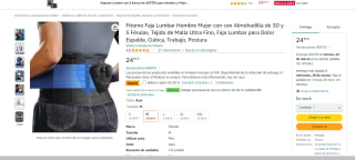 Fitomo Faja Lumbar unisex con con Almohadilla de 3D y 5 Férulas por 12.50€
