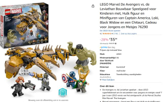 Lego De Avengers vs. de Leviathan voor €35,99 via Amazon