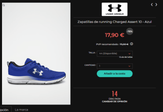 Rebajas hasta 75% + 10€ EXTRA Under Armour ropa y calzado desde solo 9,90€