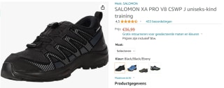 SALOMON XA PRO V8 CSWP t/m maat 40 voor €36,99 bij Amazon.nl