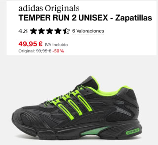 Zapatillas adidas TEMPER RUN 2 por 42.46€
