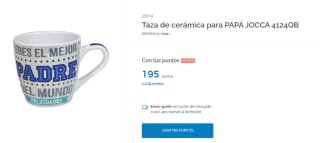 Gratis Tazas para el día del padre por solo 195 puntos en Travel Club