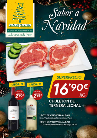 Chuletón de Ternera Lechal + 2 Bot Vino Viña Albali por 16,90€