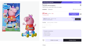 Marca Hasbro Figura Peppa Pig Canta Y Patina por tan sólo 19,59€