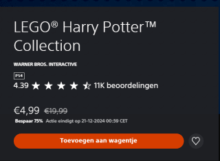 LEGO Harry Potter 1-7 Collection PS4 voor €4,99 in de Playstation Store