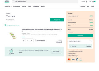 Priorin anticaída y salud capilar con biotina 4x60 cápsulas por 52,46€