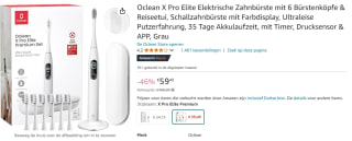 Oclean x pro elite met 6 opzetborstel voor €59,49 bij Amazon