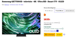Samsung QE77S90D - televisie - 4K - Ultra HD - Smart TV - OLED voor €1.635 bij Bol