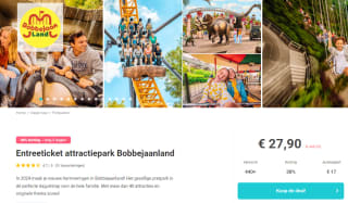 Dagticket Bobbejaanland (België) voor €27,90 via Tripper