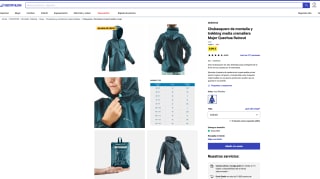 Chubasquero de montaña y trekking media cremallera Mujer Quechua Raincut por solo 9,99€