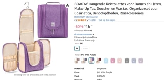BOACAY Make-uptas en toilettas voor €18,04 bij Amazon