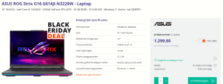 ASUS ROG Strix G16 G614JI-N3220W - Laptop voor €1599 bij Azerty