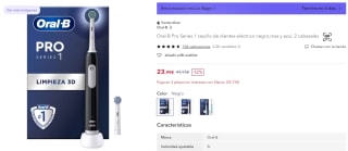 Oral-B Pro Series 1 cepillo de dientes eléctrico por 21,99€ (cuenta nueva por 13,19€)