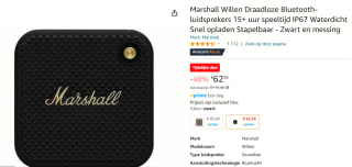 Marshall Willen - Bluetooth Speaker - Zwart & Metaal voor €62,39 bij Amazon