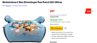 Nickelodeon I-Size Zitverhoger Paw Patrol 125-150cm voor €18,61 bij Bol