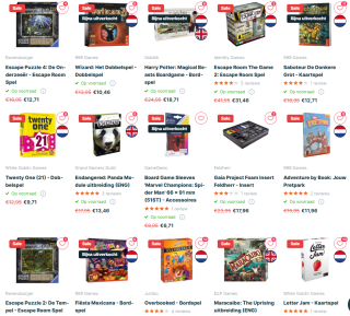 Tot 50% korting op veel spellen bij De Spelletjes Vrienden