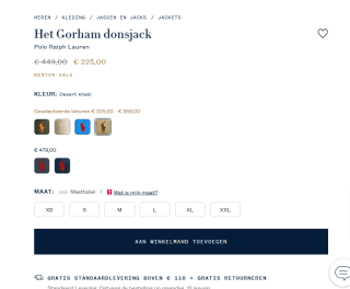 Het Gorham donsjack voor €225 bij Ralph Lauren