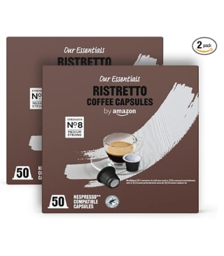 Ristretto Cápsulas de café espresso compatibles con Nespresso, Tueste Medio, 50 unidad, Paquete de 2 por 8.26€