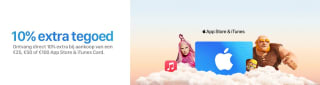 10% extra tegoed op iTunes kaarten van €25, €50 en €100 bij StartSelect