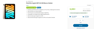 iPad Mini Apple WiFi 64GB por $6,999 en Sam's Club