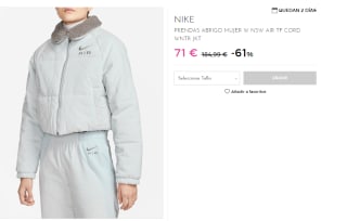 Chaqueta para Mujer Nike Air Cord Jkt Ld99 por 71€