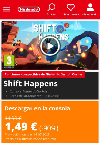 Shift Happens Nintendo Switch por 1,49€.
