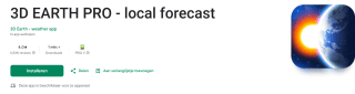 3D EARTH PRO - local forecast 3D Earth - weather app voor Android gratis