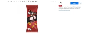 12x Aperitivos de maíz sabor barbacoa Doritos Bits 115 g por 11,08€