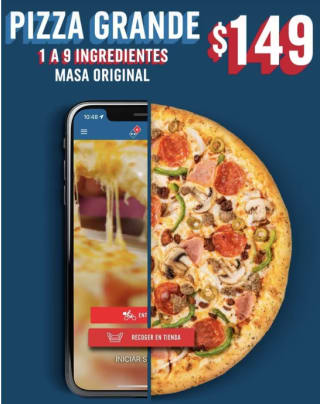 Pizza Grande Hasta 9 Ingredientes por $149 en Domino's