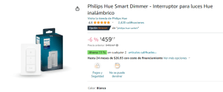 Philips Hue Smart Dimmer por $459 en Amazon