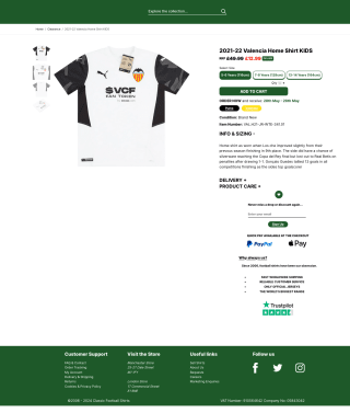 Camiseta Valencia 2021-22 Primera equipación Niños por 13,49€