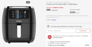 Freidora de Aire Winia a $999 en Elektra