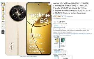 Realme 12 Plus de 12GB/512GB por 266€