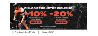 Hasta 20% descuento en productos de ciclismo