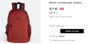 Mochila Munich Gym Sports Backpack Slim Small por 9.99€