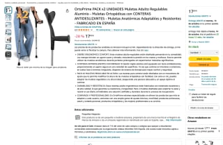 Pack 2 Muletas adulto regulables aluminio con contreras antideslizantes por 17,89€