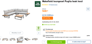 Wakefield Loungeset Puglia voor €749 bij Gamma