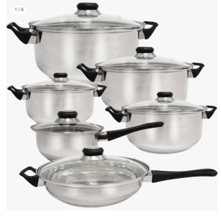Batería de cocina Quttin Genova - 12 piezas de acero para inducción, duradera y resistente por 25.46€ (Cuenta Nueva 15.46€)