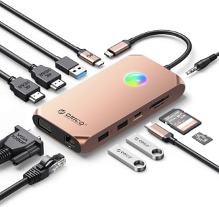 Orico USB-hub dockingstation, 12-in-1 RGB USB C-adapter voor €25,99 bij Amazon