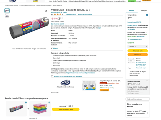 Bolsas Vileda Style de basura 50L por solo 2,49€