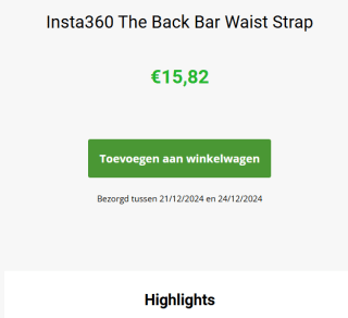 Insta360 The Back Bar Waist Strap voor €15,82