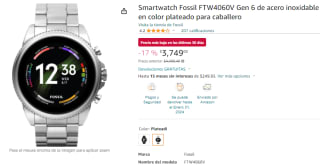 Smartwatch Fossil FTW4060V Gen 6 44mm por $3,749 en Amazon
