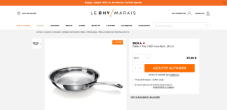Poêle à frire BEKA CHEF inox à 89€