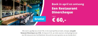 Gratis dinercheque ter waarde van €60 bij hotelboeking via Voordeeluitjes