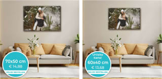 Tot 76% korting op canvas met eigen afbeelding + gratis verzending